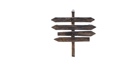 Wooden signpost in snow png 