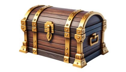 Wooden treasure chest 3d game icon png