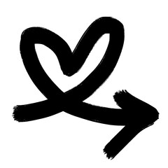 Love arrow doodle, heart loop arrow doodle.
