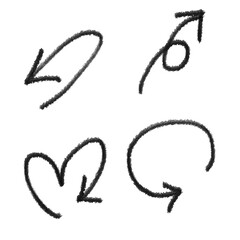 Hand drawn arrow doodle. Set of arrow doodle brushstroke for scrapbook and design.