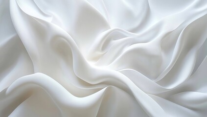 Obraz premium A 3D-rendered abstract wallpaper background featuring intricate white wavy lines, creating a fluid, undulating texture. Minimalist and modern design with soft curves, light shadows