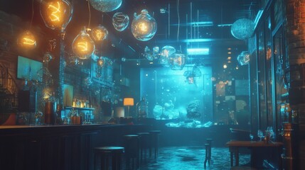 Futuristic City Lights in Motion at Night