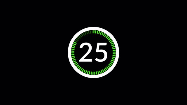 30 second timer countdown, 30 seconds countdown animation, 30 seconds timer on black background.