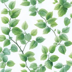 Lush green leaves nature background digital art serene environment close-up view botanical concept