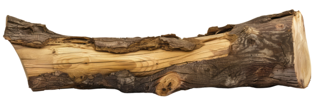 A cut log isolated on transparent background.