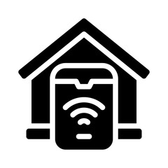 smart home glyph icon