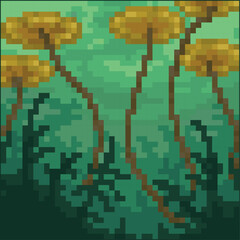 Aquatic background, pixel art landscape