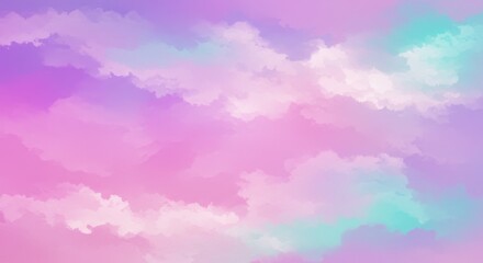 Ethereal sky, cotton candy clouds, pastel gradient, soft pink and blue hues, dreamy atmosphere, wispy textures, abstract cloudscape, vibrant watercolor effect, celestial background, surreal heavens, d