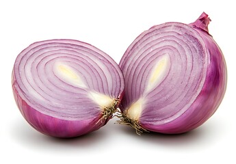 Red Onion Halves  Cut in Half  Fresh Vegetable