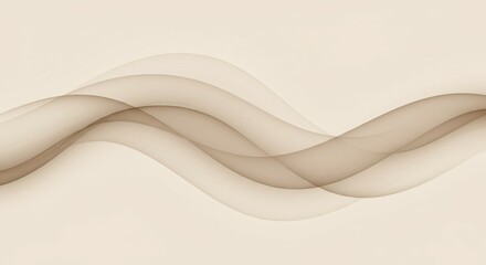 Abstract wave, smooth curves, transparent layers, beige background, minimalist design, flowing lines, subtle gradient, ethereal texture, delicate shading, organic form, gentle undulation, light and sh