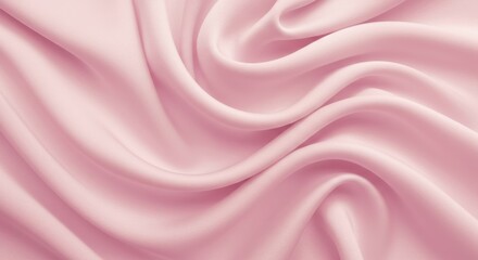 Obraz premium soft pink fabric, silky texture, gentle folds, delicate sheen, smooth surface, pastel hues, elegant drapery, close-up detail, luxurious material, satin-like appearance, subtle shadows, flowing textile