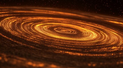 Galaxy with nine glowing rings, a celestial bullseye, symbolizing cosmic harmony and infinite depth.
