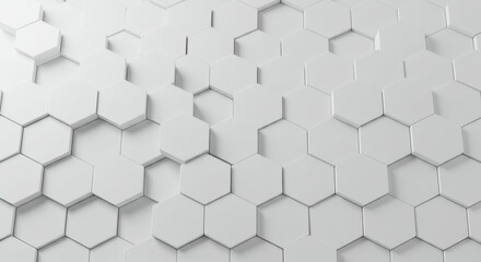 Fototapeta premium Dark hexagonal tiles, layered geometric pattern, 3D texture, shadows and highlights, monochromatic, industrial aesthetic, futuristic surface, high contrast, abstract background, technological motif, a