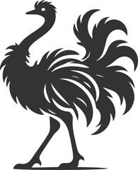 Ostrich shaking its whole body animal vector silhouette