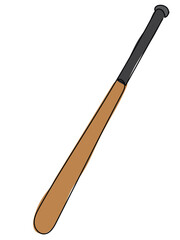 Baseball bat in continuous line pattern on white background.
