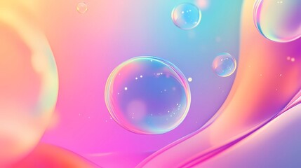 Trendy background with floating colorful bubbles