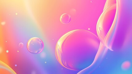 Trendy background with floating colorful bubbles