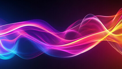 Naklejka premium Vibrant abstract design with neon pink and purple blurred waves
