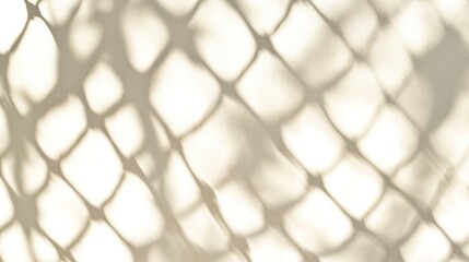 Fototapeta premium Abstract background with the shadow of a net on a white wall, soft focus, light beige and gray, simple and elegant style, high resolution, high detail, sharp edges,