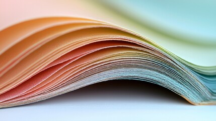 Colorful paper stack, close-up, soft focus, design texture