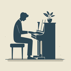 illustration of person playing piano