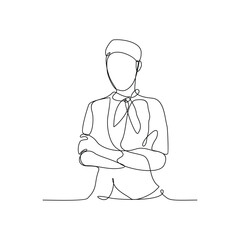 One continuous line drawing of in Airport activity with simple linear style vector illustration. Tourist drawing with Minimalist black linear design isolated concept vector design illustration.