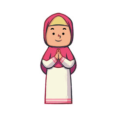 Muslim girl in greeting pose
