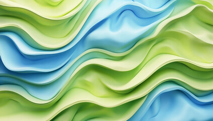 Fototapeta premium Vibrant green and blue background with flowing wavy texture