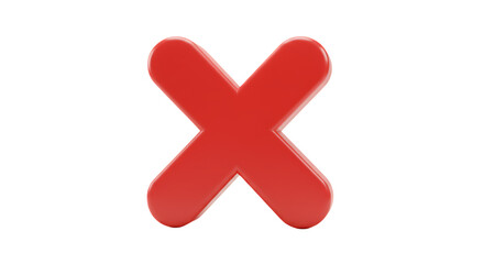 Obraz premium Red Cross Mark Isolated on Black Background Indicates Error or Rejection