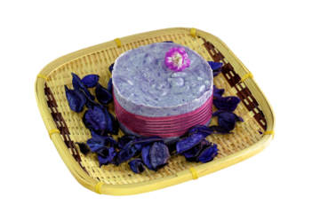  Homemade soap with spa treatment setting with purple theme isolated png

