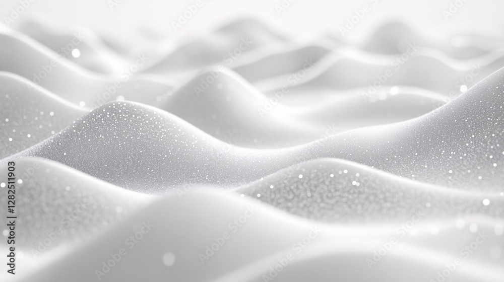 Aufkleber white abstract waves background flowing with glitter particles