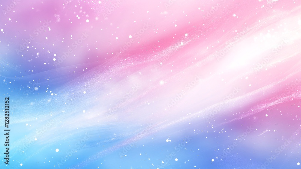 Poster Pastel pink and blue abstract background with sparkling particles