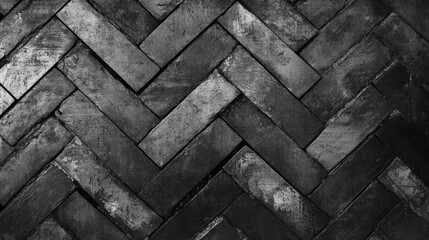 Distressed Herringbone Pattern in Grey and Black Shades