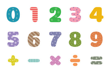 Cute colorful numbers collection for kids