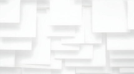 White squares overlap with soft shadows, creating a layered, abstract pattern with a subtle, minimalist feel.