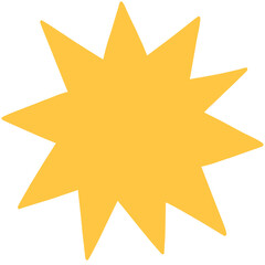 yellow star on transparent background