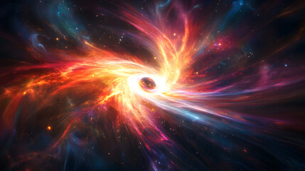Fototapeta premium Cosmic Dance of Quasar Jets: A Glimpse into the Dynamic Forces of the Universe