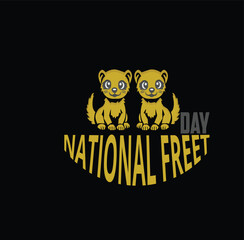National Free Day on black background.