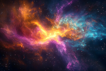 Fototapeta premium Cosmic Dance of Quasar Jets: A Glimpse into the Dynamic Forces of the Universe