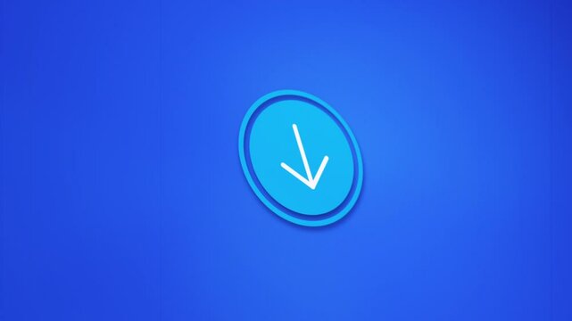 Download button animation with realistic pixel background, animated blue download button with cursor mouse click suitable for illustrations of downloading data, clicking buttons, and data transfer,
