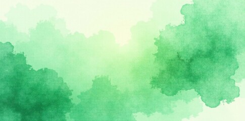 Obraz premium Subtle green watercolor wash, soft blends, organic shapes, plant, nature, organic