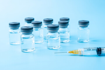 Vaccine and syringe medical background material
