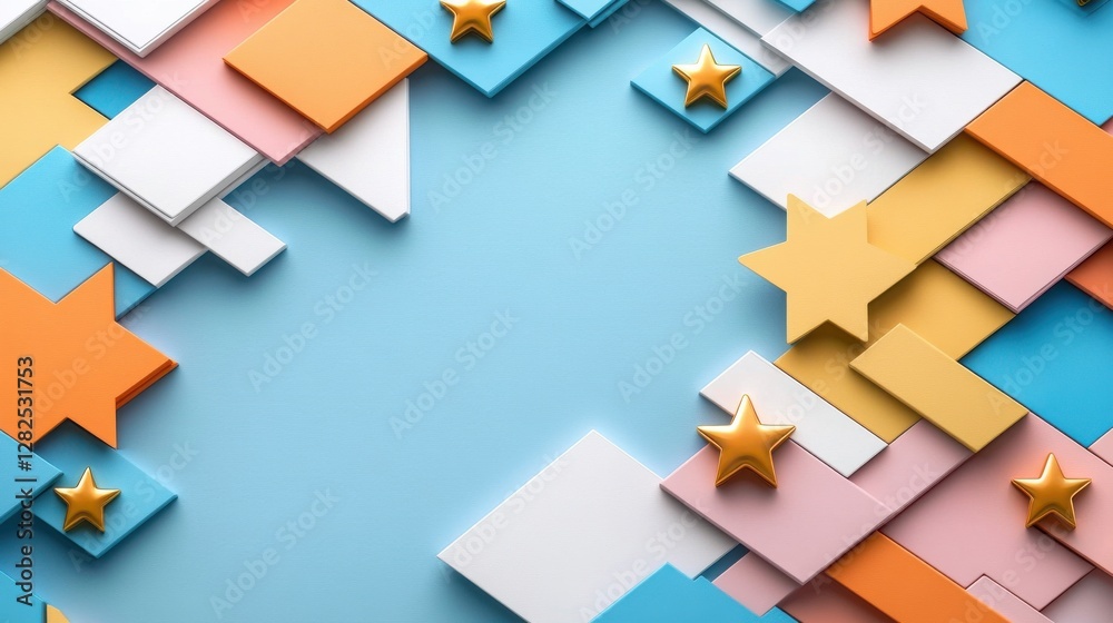 Aufkleber A colorful background with a star pattern and a star in the middle