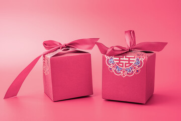 romantic rose red happy gift box poster