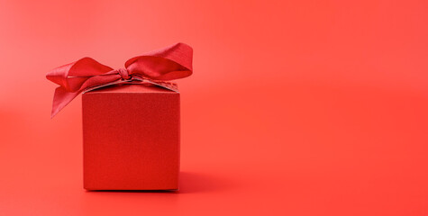 Christmas big red gift box poster