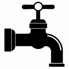 Vector water tap on white background.