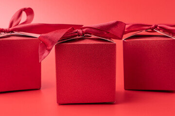 Christmas big red gift box poster