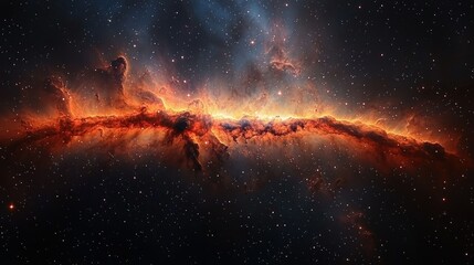 Fototapeta premium Bright nebula in deep space glowing in the dark for science and exploration
