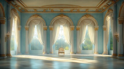 Obraz premium Dreamy neoclassical palace with stunning decor high resolution hd photo