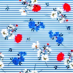 Multi flower and leaf digital shirt design 